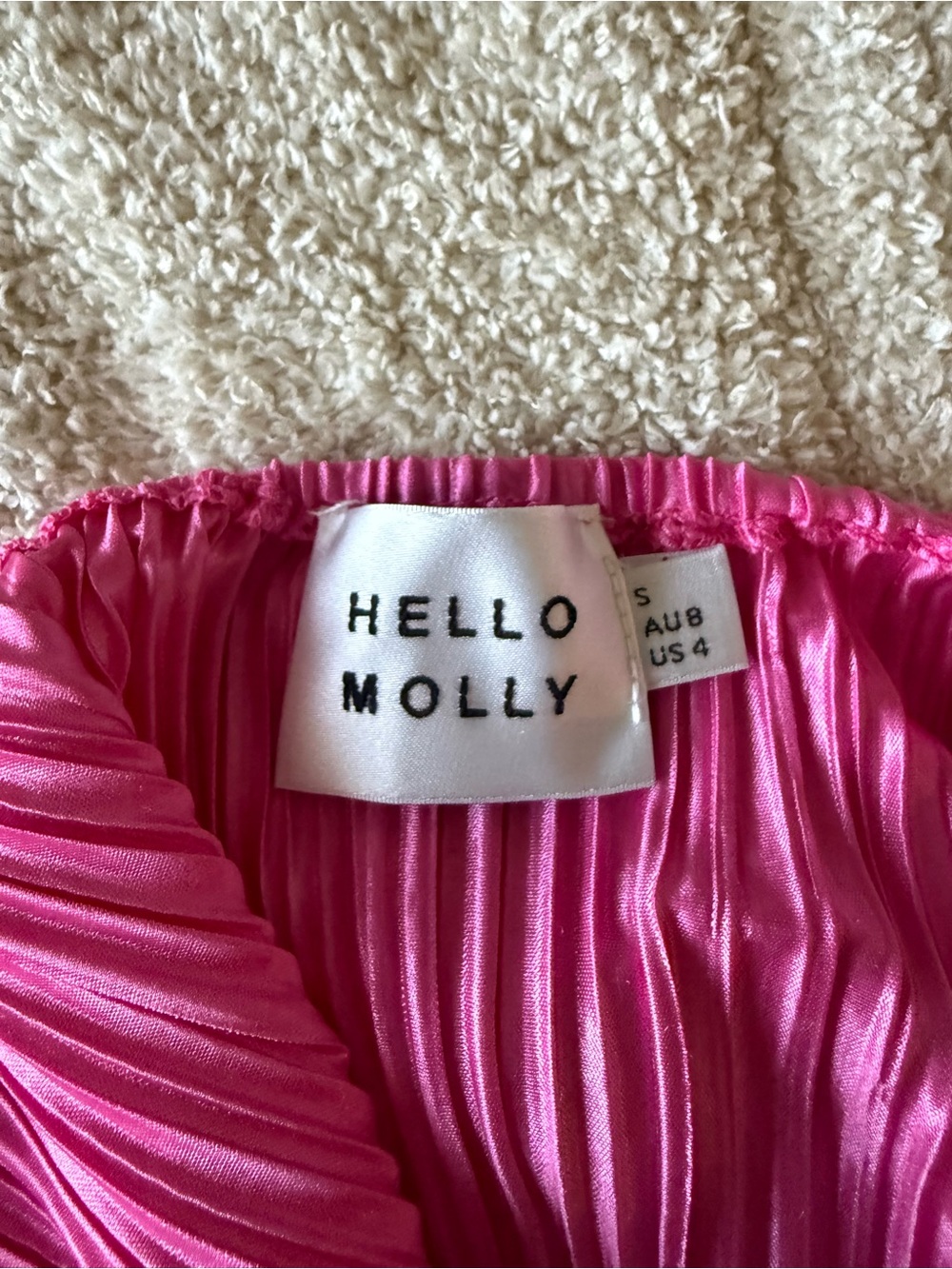 Hello Molly Hot Pink Pleated Halter Maxi Dress with Scarf - Picture 4 of 4
